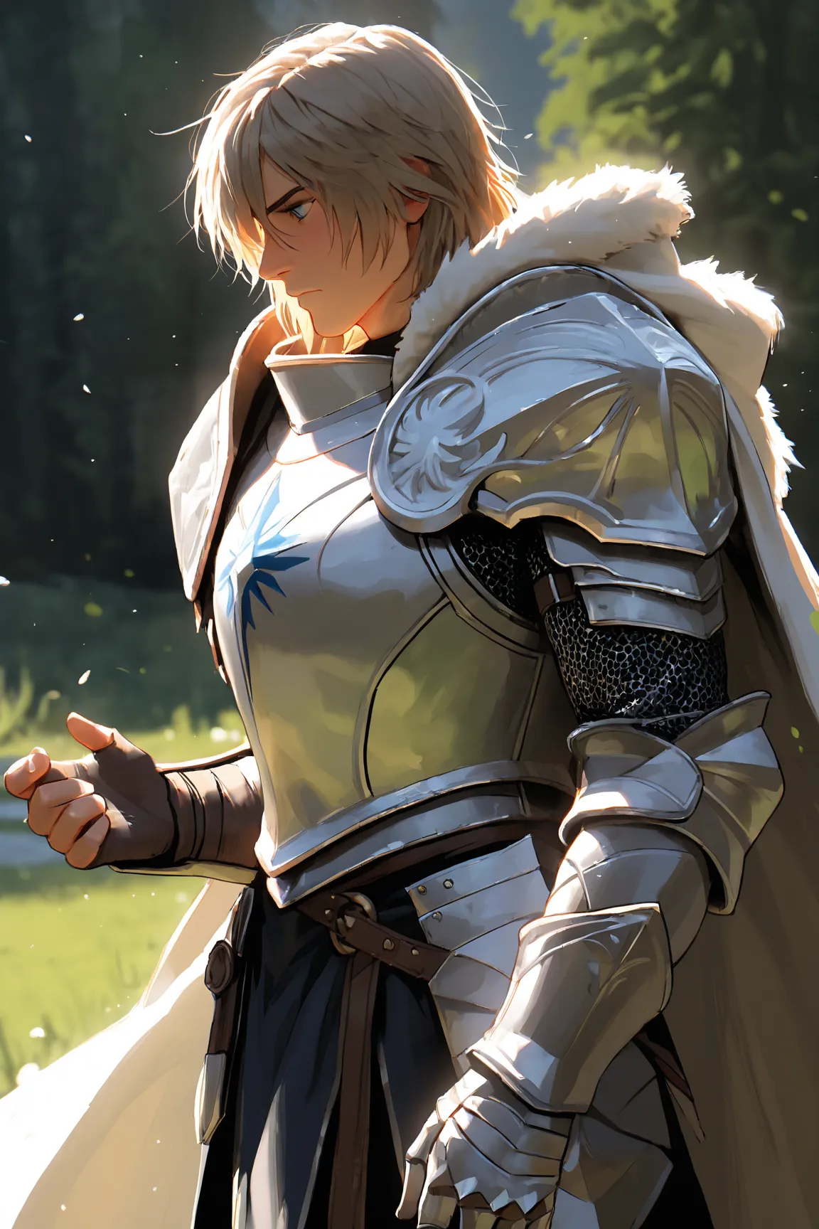 masterpiece ,best quality, perfect detailed, 1boy handsome paladin, outdoor
