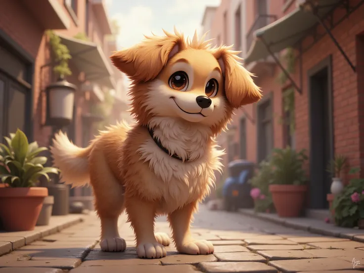 Create a friendly stray dog