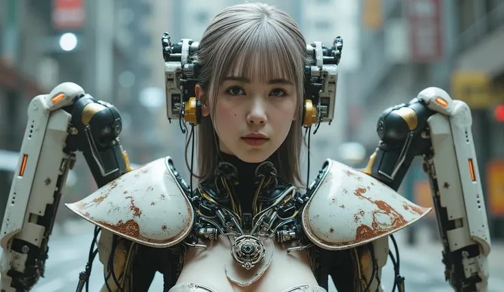 cyberpunk cyborg woman, doll with electronic system mounted on the head, Cyborg spider woman, clearly detailed mechanical brain can be seen, detailed heart can be seen, muscular cable wire, Biopunk, cybernetic, cyberpunk, giant marble-like armored chest pa...