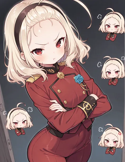 (masterpiece, best quality, ultra high quality:1.1), artist, very awa, {prompt}, masterpiece, best quality, recent, newest, absurdres, highres, portrait, original, (((cute little l​o​l​i))), petite, chibi, cute_face, solo, blonde_hair, medium_hair, frown, ...