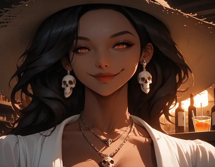 (masterpiece:1.2), (best quality:1.2), ultra detailed, 8k, watercolor, cinematic lighting, volumetric_lighting, rim light, soft shadows, ((forced_perspective)), (Diminishing scale perspective:1.3), (solo, solo_focus, upper_body) BREAK (1girl, jewelry, smil...