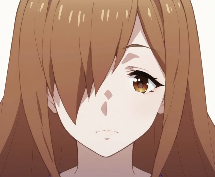 ((Konosuba wiz)), brown eyes, light brown hair, hair over one eye, (pale skin), eyebrow, eyelashes, nose, nostrils, ears, neck, (mouth without makeup), (natural lips with little color)), (detailed face), (2D anime design), (high quality), ((detailed body))...