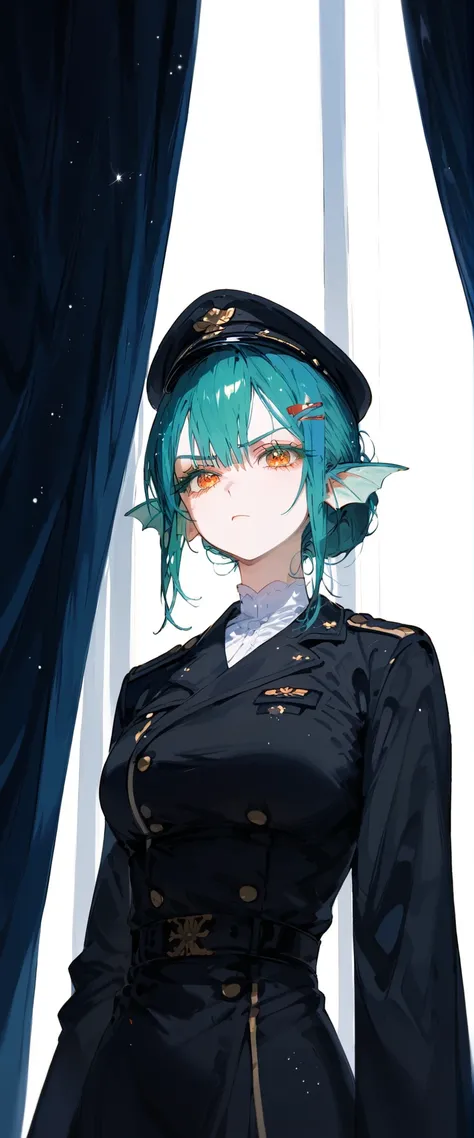 Dragon Girl,blue hair,Green Hair,,Three tone hair,In the orange eyes,Fish Ear ,Tomboy,Long Eyelashes,medium breasts,Milf,thin,Long Sleeve Dress ,Hairpins,Beautiful eyelashes,,sparkly eyes,bottom view,,fish gills,,Ears Like Fish,Aquatic Ear,,, fish fins ,Fi...
