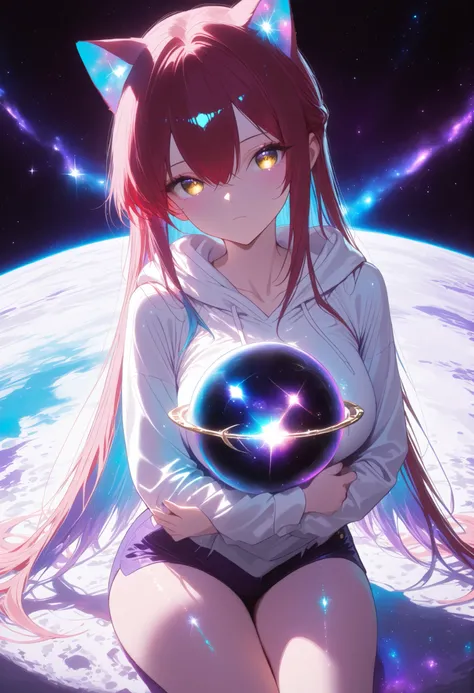 score_9, score_8_up, score_7_up,high resolution, source_anime, absurd_res, looking at viewer, ((adult)), 1 girl , golden eyes , very long hair , long sidelocks, red hair ,half updo, petite , very cute , beautiful ,Straight hair, cool, handsome, hair betwee...
