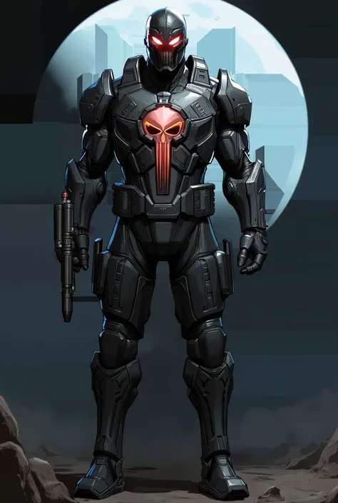 The Punisher – Galactic Enforcer Skin
Overall Concept:
• Imagine Frank Castle as a brutal, no-mercy bounty hunter operating in a lawless sector of deep space.
• His Earth-born grit remains, but now he’s armored with advanced alien tech — a perfect soldi...
