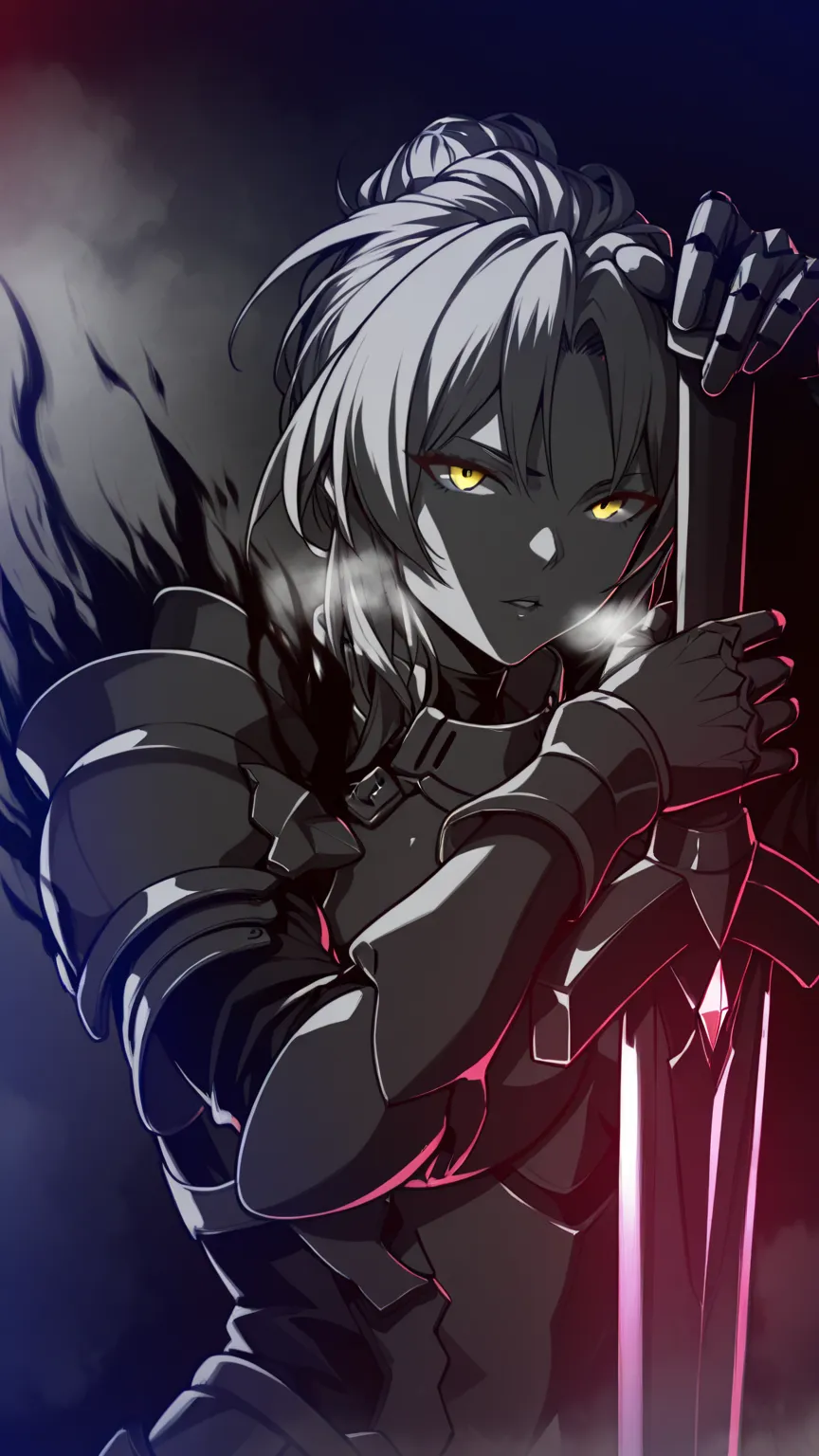 (hiiragi_yuuichi-style), (zonda_(solid_air)-style:0.8), ((anatomical correct)), vignetting, fog, ((monochrome, greyscale, manga-style, spot colors, yellow eyes)), (lineart:1.2), perfect body, perfect eyes, perfect fingers, gasping, heavy breathing, gasping...