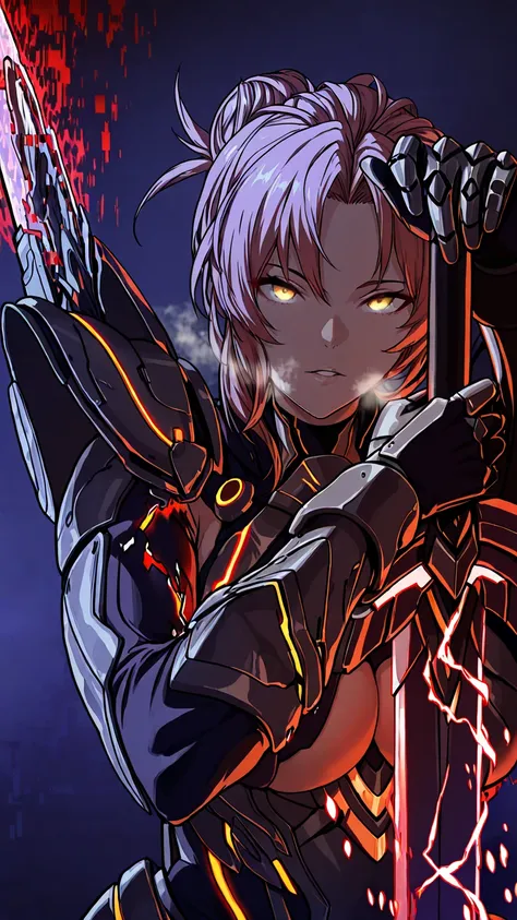 (hiiragi_yuuichi-style), (zonda_(solid_air)-style:0.8), ((anatomical correct)), ((Cinematic, unreal engine, eye-catching, ambient occlusion, UHD, masterpiece)), ((perfect lighting)), ((digital dissolve)), ((glitch_cebsor)), perfect body, perfect eyes, perf...