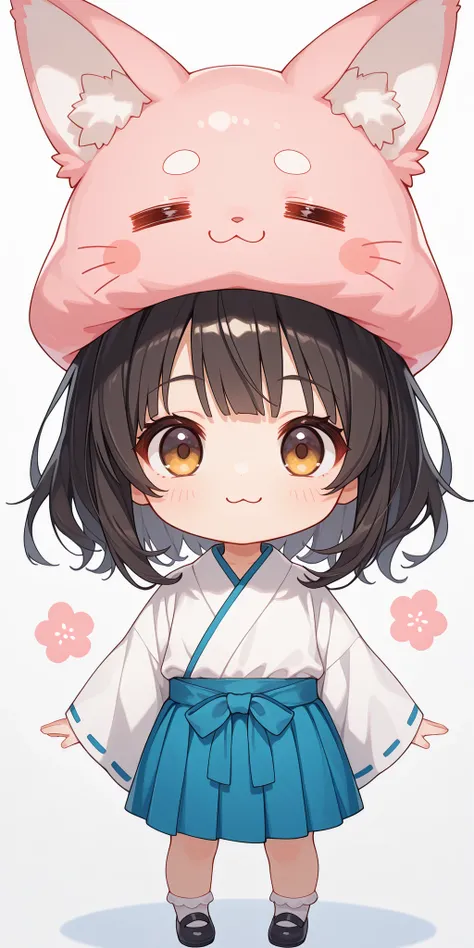 masterpiece, ultra detailed, 最高品質, ケモ耳, cozy expression, 公園, 日向ぼっこ, happy, chibi girl, large eyes, large head, =w=, :3, = =, eyes closed, モフモフのしっぽ