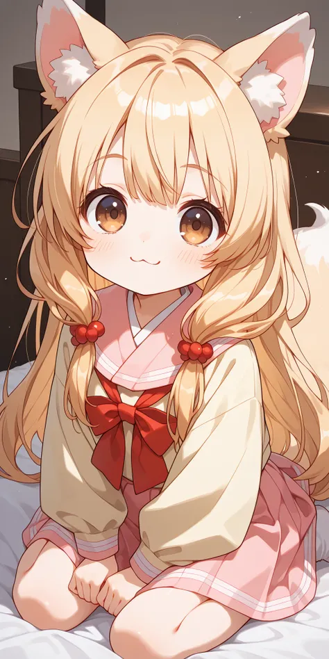 masterpiece, ultra detailed, 最高品質, ケモ耳, cozy expression, 公園, 日向ぼっこ, happy, chibi animal girl, large eyes, large head, =w=, :3, = =, eyes closed, モフモフのしっぽ, close-up