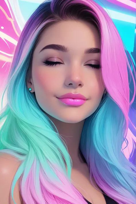 (masterpiece,best quality),(good structure,Good composition,clear, original,beautiful),line art,line style,flat art,minimalist art,comic style,a portrait of a beautiful girl in her late s,painted on wall with light,stunning beauty,soft light,multi-color ha...