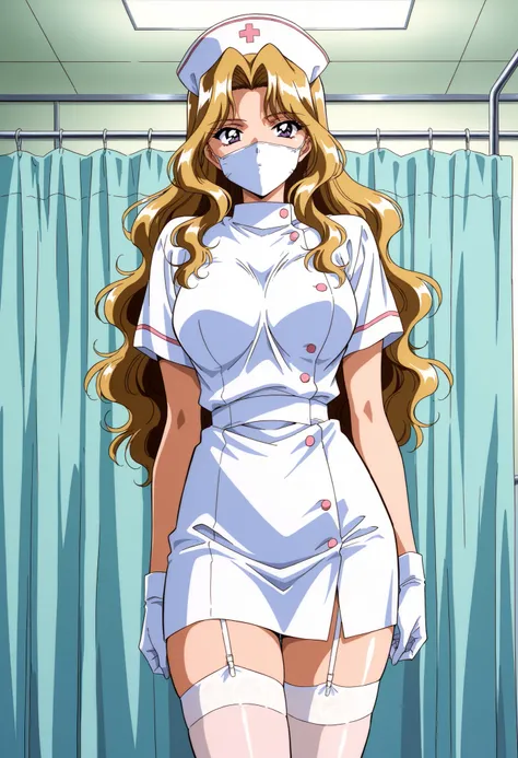 Score_9, score_8_up, score_7_up, source_anime, Shindou_Reiko(Anime_Ver), 1girl, solo, long hair, blonde hair, purple eyes, wavy hair, large breasts, 1990s \(style\), retro artstyle, anime coloring, (best quality), (high quality), {masterpiece}, extremely d...