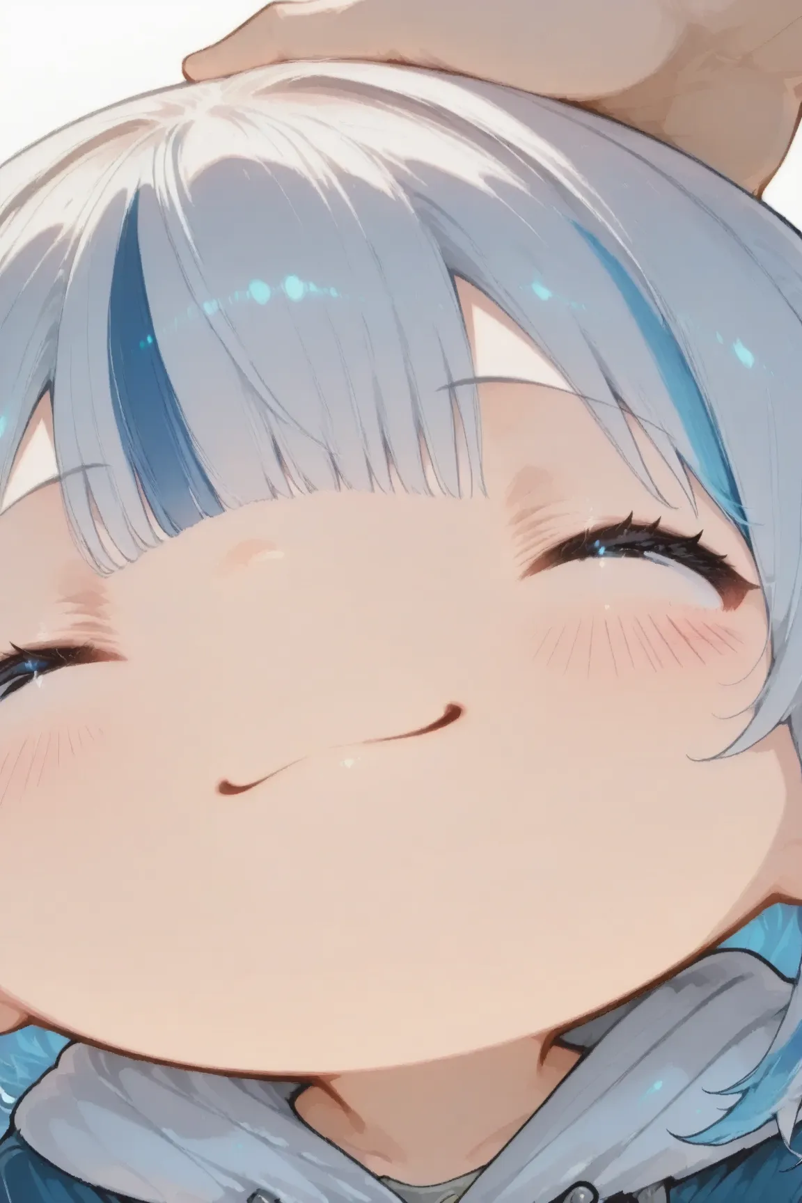 1girl\(Gawr Gura\), 1other, t costume, blue hair, white hair, multicolored hair, streaked hair, blunt bangs, two side up, hair ornament, shark hair ornament, blush stickers, chibi, smug expression, closed eyes, hand on another's head, headpat, portrait, transparent background, virtual youtuber,
BREAK,ray tracing, UHD, retina, masterpiece, accurate, anatomically correct, textured skin, super detail, high details, high quality, best quality, highres, 1080P, HD, 16k
