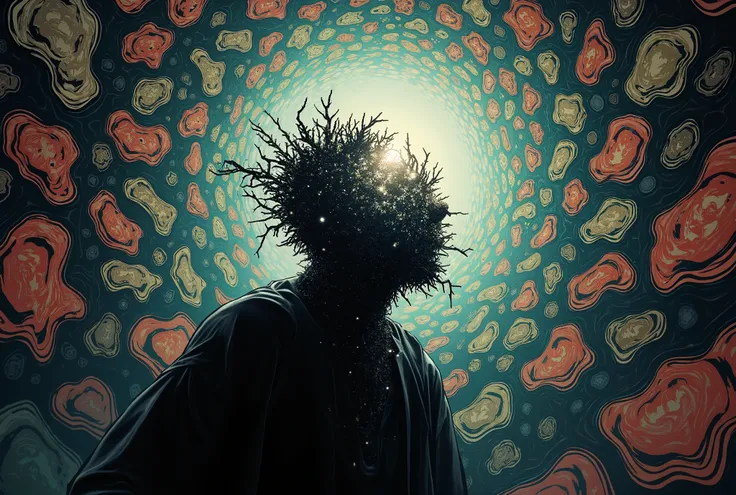 Hallucinations due to mental disorder、Delusion、4k Photorealism Extremely Detailed Photo Quality ,High Quality、high image quality、high resolution、The pattern of the collective、the world seen by people with collective phobia、born々the creepy aggregate