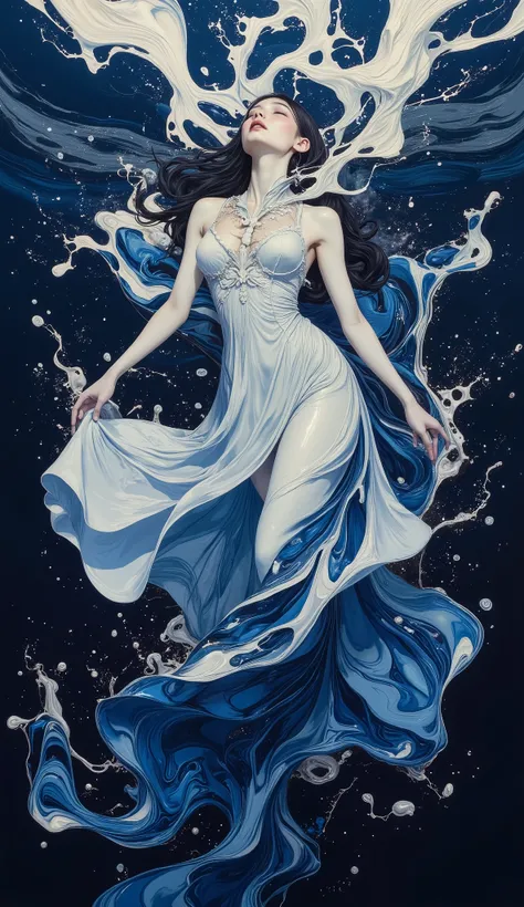 Portrait of Cynthia,(masterpiece),(Top quality),(Super detailed),(ultra high definition),(Top Illustrations),8k
Surrealistic portrait, Full height, Full length, beautiful woman, it dances with liquid forms, it controls the shapes of water, Elegant, magic.
...