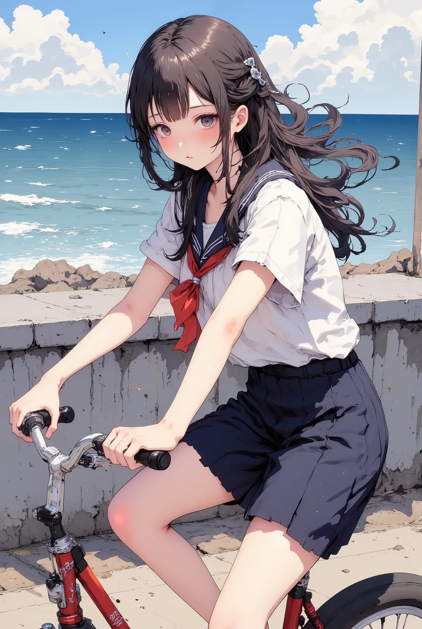 High school girls' uniforms in summer