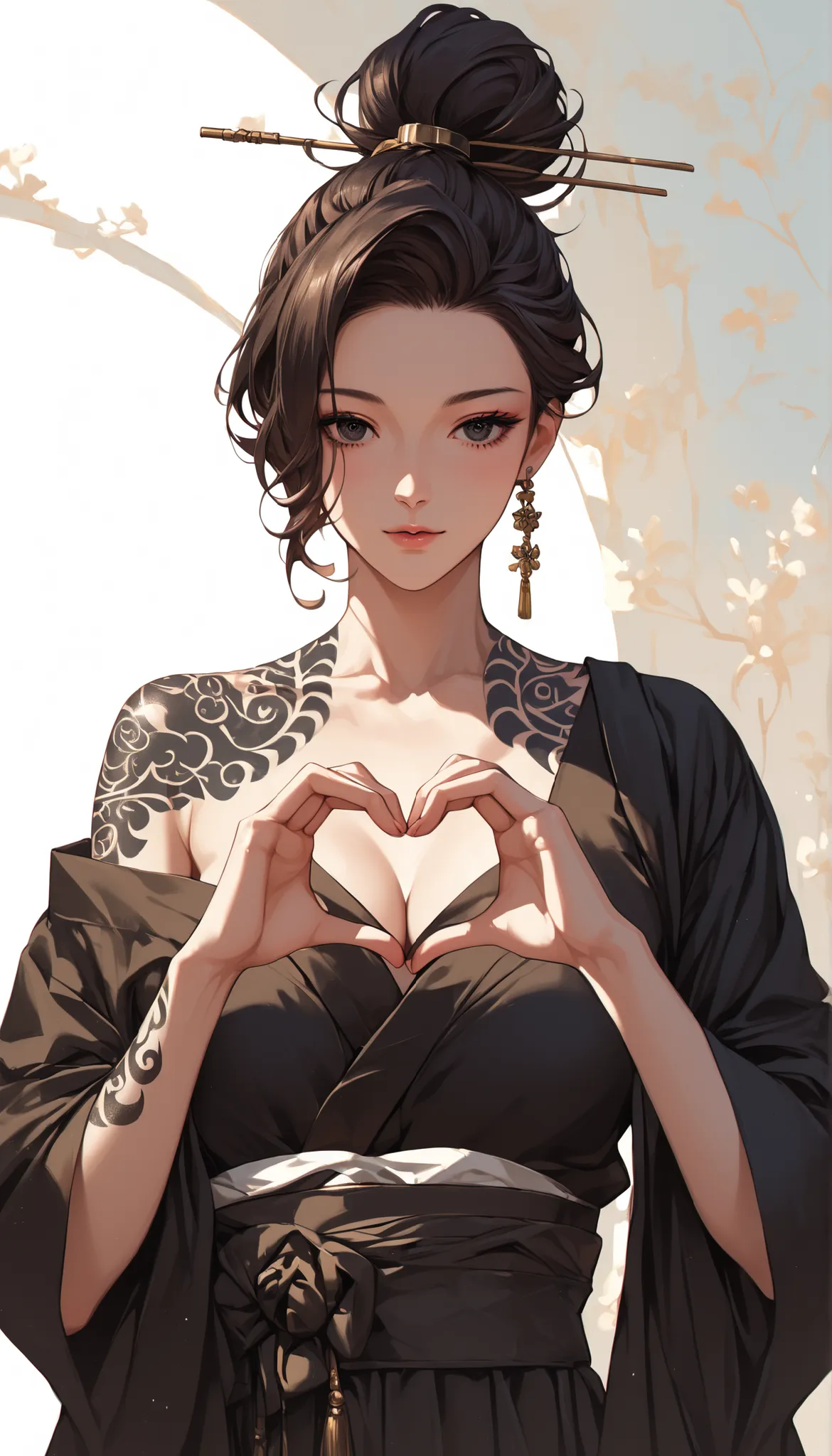 score_9, score_8_up, score_7_up, score_6_up, uncensored, Kafka from HSR,  tattoo on the body , hair stick, unique hair bun, black eyes, REST (masterpiece:1.2), best quality, high resolution, (detailed eyes:1.3), perfect lighting, (perfect hands, perfect an...