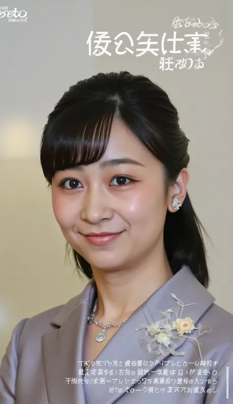 Japanese woman headshot、looking at the camera、Dark eyeshadow、smile with closed mouth、Red cheeks、ear piercing、necklace、upper body、Background is in a room、
