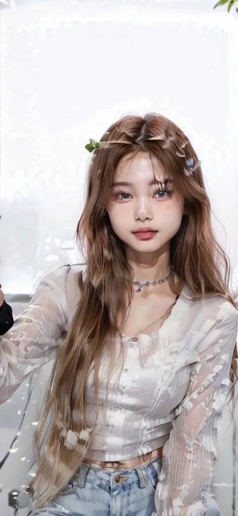 Asian woman from arafed in a white blouse and jeans posing for a photo, tzuyu twice, roseanne park do blackpink, beautiful young korean girl, beautiful South Korean woman, blackpink jennie, young Korean woman, jossi do blackpink, Lalisa Manobal, korean gir...