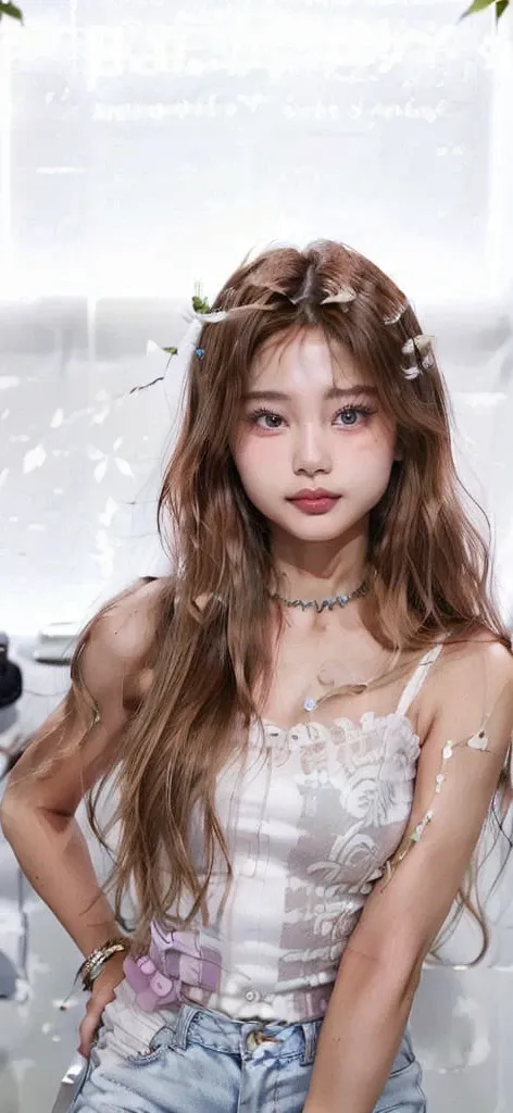 Asian woman from arafed in a white blouse and jeans posing for a photo, tzuyu twice, roseanne park do blackpink, beautiful young korean girl, beautiful South Korean woman, blackpink jennie, young Korean woman, jossi do blackpink, Lalisa Manobal, korean gir...