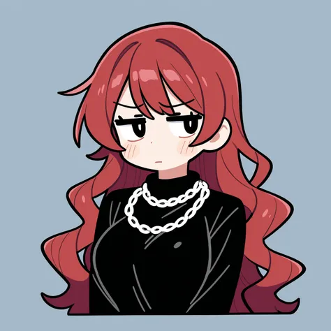 Beautiful Girl hamburger chain clerk hamburger chain store red hair long hair wavy hair with a graceful expression sulk looks away