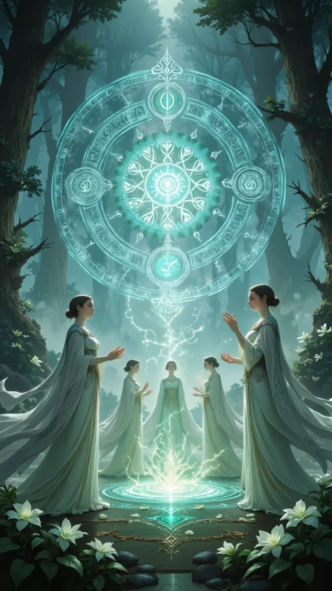 Female Elves by Chen Dingbo, Sacred Magic Array , Clean light source,