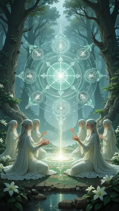 Female Elves by Chen Dingbo, Sacred Magic Array , Clean light source,