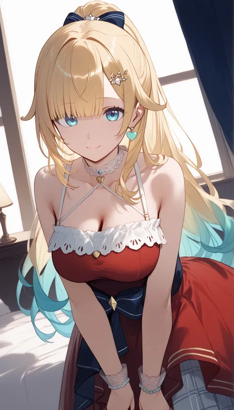 masterpiece, score_9, score_8_up, score_7_up, anime, pinup, masterpiece, full twinkle, perfect face, best quality, high resolution, aizawa ema, 1girl, virtual youtuber, blonde hair, aqua hair, gradient hair, long hair, very long hair, blunt bangs, blue eye...