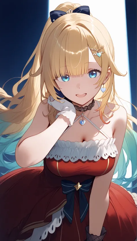 masterpiece, score_9, score_8_up, score_7_up, anime, pinup, masterpiece, full twinkle, perfect face, best quality, high resolution, aizawa ema, 1girl, virtual youtuber, blonde hair, aqua hair, gradient hair, long hair, very long hair, blunt bangs, blue eye...