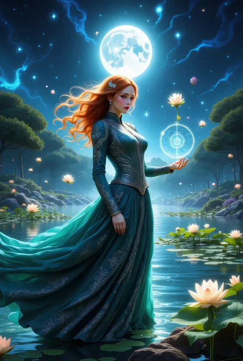 8k resolution, masterpiece, fantasy art style, hyperrealistic detail, sharp focus, a stunningly beautiful and attractive young woman of Slavic ethnicity, 0-25, with flowing auburn hair and captivating emerald eyes, exuding confidence and alluring sensualit...