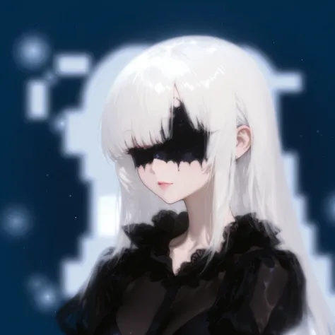 a girl with white hair,black dress,Have alopecia,Kula in The King of Fighters, masterpiece,Highest Picture Quality,2.5D style