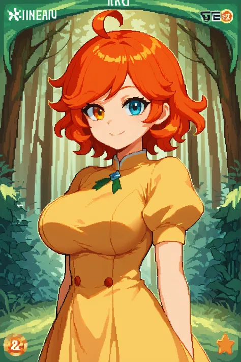 score_9, score_8_up, score_7_up, source_anime, 1girl, solo, pixel art, tr4dingcard, card (medium), english_test, common_rarity_icon, N, trading_card, white_trade_card_frames, solo, redhead BREAK 

Short hair, red hair, wavy hair, swept bangs, ahoge, hetero...
