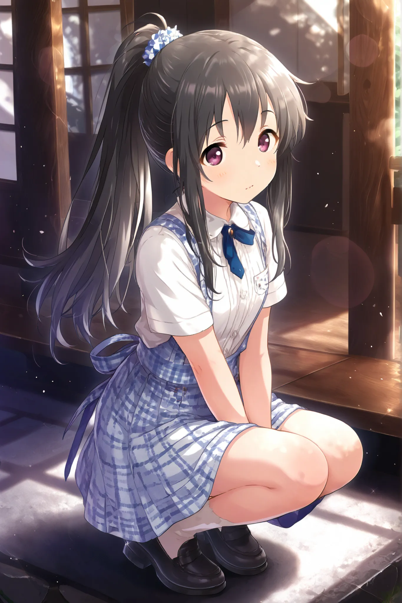 ((((masterpiece)))), high quality, very_high_resolution, large_filesize, full color,full body,Japanese、black hair, long hair, ponytail
