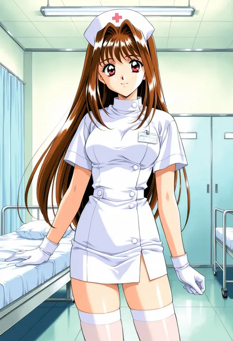 Score_9, score_8_up, score_7_up, source_anime, YuukiMizuho, 1girl, solo, long hair, brown hair, white hairband, red eyes, breasts, 1990s (style), kadoi aya style, (best quality), (high quality), {masterpiece}, extremely delicate and beautiful, ultra-detail...