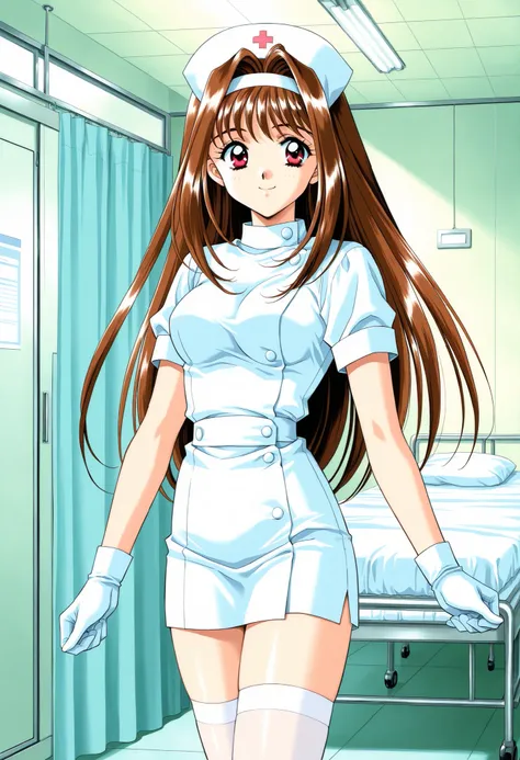 Score_9, score_8_up, score_7_up, source_anime, YuukiMizuho, 1girl, solo, long hair, brown hair, white hairband, red eyes, breasts, 1990s (style), kadoi aya style, (best quality), (high quality), {masterpiece}, extremely delicate and beautiful, ultra-detail...