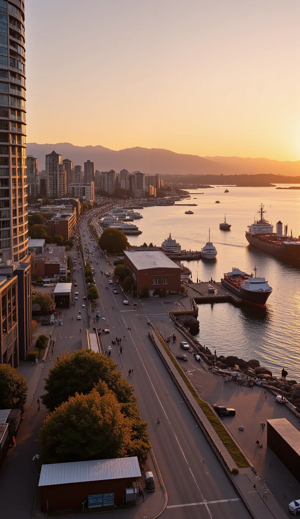 The sunset in Vancouver