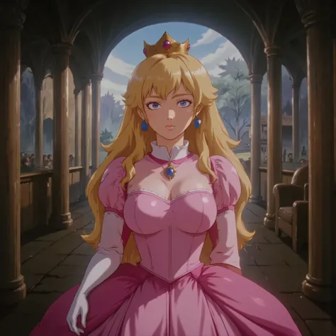 b3rs3rk -standing facing the viewer photoRealistic photo of n-peach, a 20 year old woman she has blue eyes and blonde hair, wearing a golden crown, a 20 year old woman Shy with eyes darting away, fingers fidgeting, and a faint smile struggling to form.
-H...