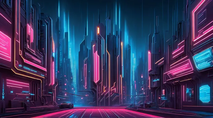 photorealistic beautiful full-breasted slim woman with magenta colored hair walking towards the camera, cyberpunk circuit street, glowing papercut background, mad-cybrpprct1, neon lights (masterpiece:1.2), best quality, (hyperdetailed, highest detailed:1....