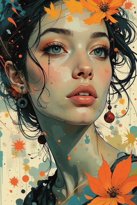 CLRFL-style digital drawing, depicts a portrait of a woman.
