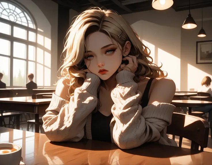 (masterpiece:1.2), (best quality:1.2), ultra detailed, 8k, watercolor, cinematic lighting, volumetric_lighting, rim light, soft shadows, ((forced_perspective)), (Diminishing scale perspective:1.3) BREAK (1girl, pale_skin, ash_blonde_hair, straight_hair, pa...