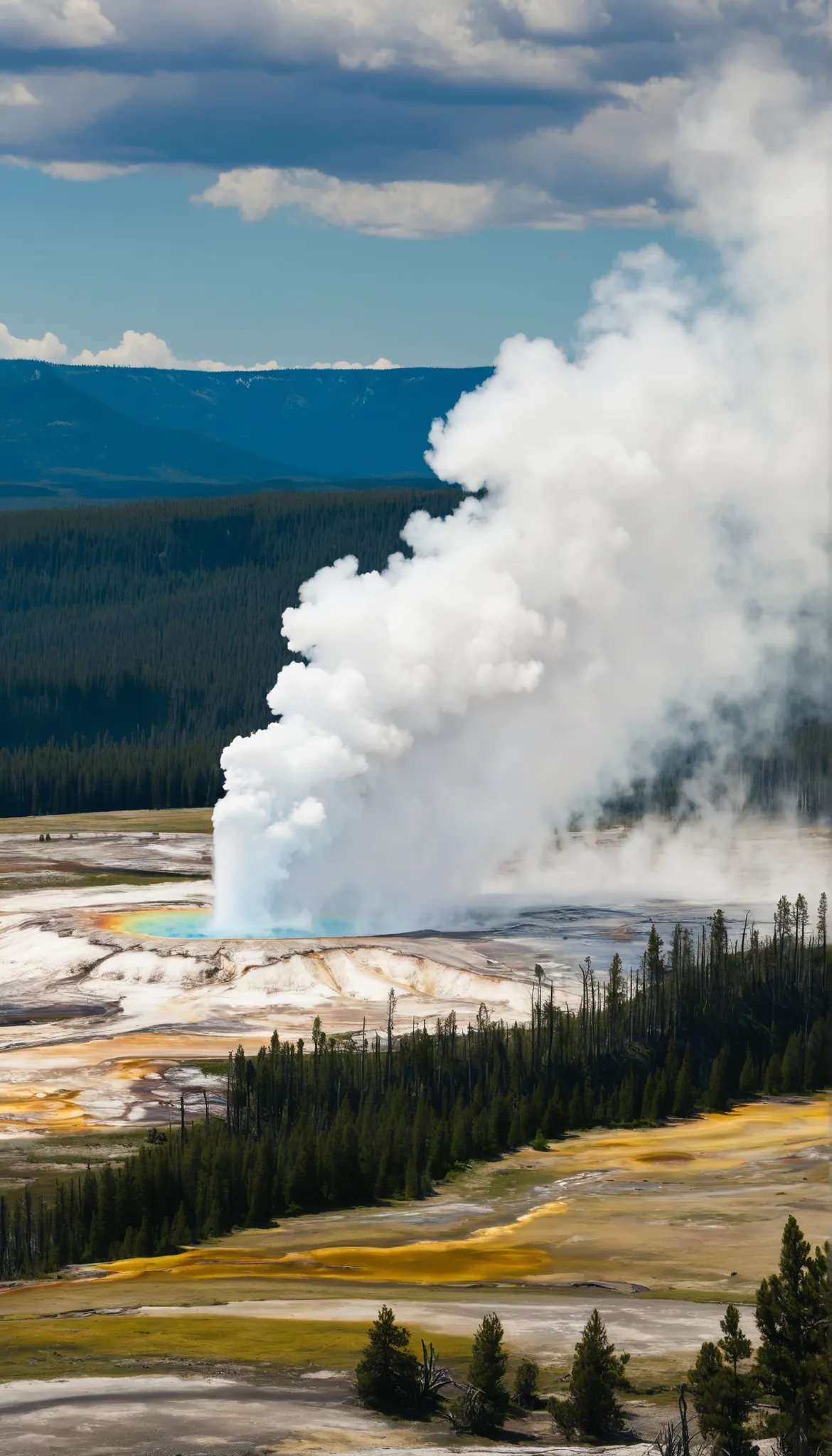 masterpiece、best image quality、Landscape images、 Scenery of Yellowstone National Park、 Unique views of the volcanic area、 tree々Flower々Photo of、 Scenery written deep in the plateau、 high image quality、photorealism、very detailed、 Art Station、 複雑な 草treeの様子 、a...