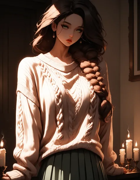 (masterpiece:1.2), (best quality:1.2), ultra detailed, 8k, watercolor, cinematic lighting, volumetric_lighting, rim light, soft shadows, ((forced_perspective)), (Diminishing scale perspective:1.3) BREAK (1girl, pale_skin, soft_glow, green_eyes, brown_hair,...