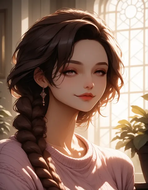 (masterpiece:1.2), (best quality:1.2), ultra detailed, 8k, watercolor, cinematic lighting, volumetric_lighting, rim light, soft shadows, ((forced_perspective)), (Diminishing scale perspective:1.3), aspect_ratio:9:16 BREAK (1girl, pale_skin, brown_hair, lon...