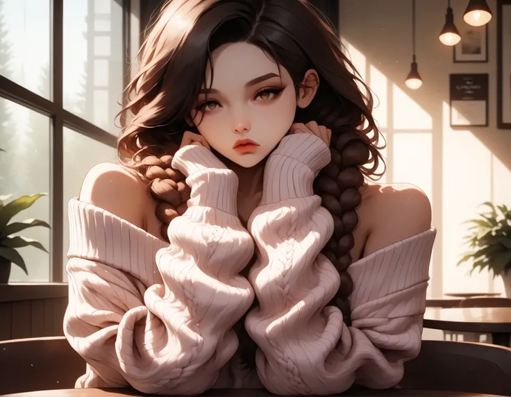 (masterpiece:1.2), (best quality:1.2), ultra detailed, 8k, watercolor, cinematic lighting, volumetric_lighting, rim light, soft shadows, ((forced_perspective)), (Diminishing scale perspective:1.3) BREAK (1girl, pale_skin, soft_glow, brown_hair, long_hair, ...