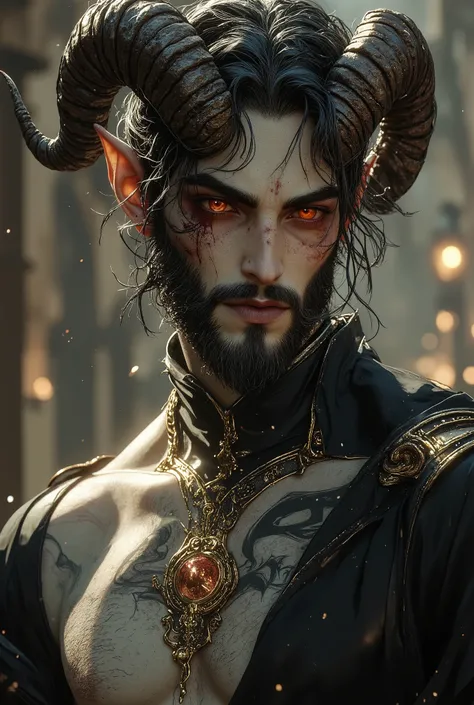 one man, a descendant of the infamous Krampus living in the wilds of Yularia. He towers over everybody and everything at 8’3 with a toned build. He has messy shaggy black hair and blood red eyes, a stark contrast to the pale color of his skin. He has large...