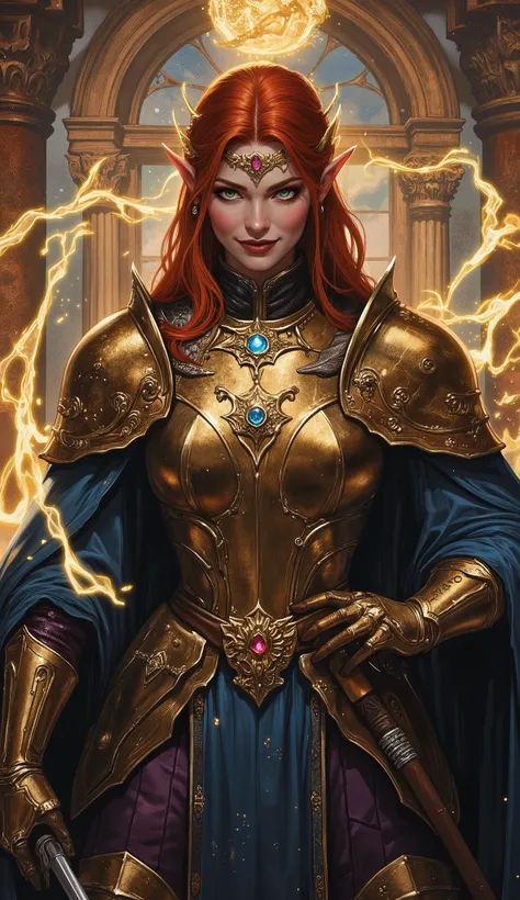 (masterpiece:1.4), (best quality:1.4), (ultra-detailed:1.6), (Dungeons & Dragons official art:1.3), (fantasy realism:1.4), (intricate armor detailing:1.6), (hyper-realistic eyes:1.3), (ray tracing reflections:1.2), (subsurface scattering:1.2), (Rembrandt l...