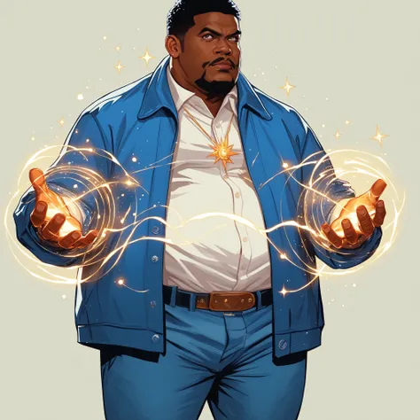 a close up of a man holding two glowing hands, from kehinde wiley, martin ansin artwork portrait, kehinde wiley, epic full color illustration, crackling black lightning, martin ansin, in style of marvel, fantastic artwork, in style of marvel comics, balrog...