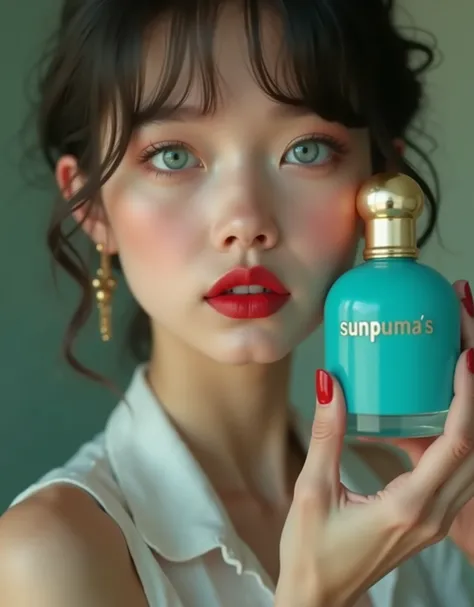 ((RAW Photo), Absurds, (Absurd Resolution)), ((Hyperrealism, Photorealistic)), (beautiful woman, fabulous hostess, 21 years old model), (realistic pupil, crystal clear light grey eyes), (make-up, red lips), (shiny hair, resting on her shoulders), (standing...