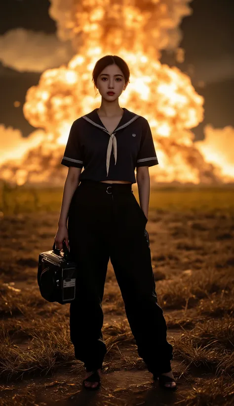 ((ultra short hair 1.5)),(tiny breasts),8Head to Body,1 woman,front view,((full body shot)),standing,staring at camera,(The light is shining on a person),(golden ratio)(best quality),masterpiece,(high res), 8k,RAW,(ultra realistic), insanely detailed,(pho...