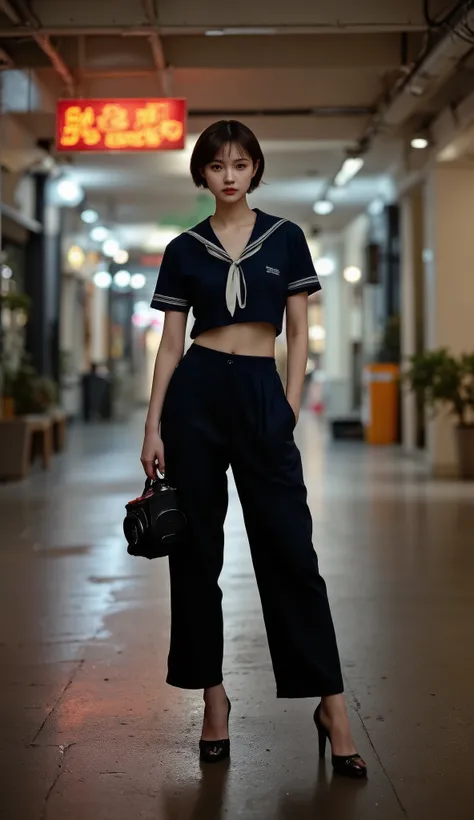 prompt
(Ultra short hair),1 woman,front view,((full body shot)),standing,staring at camera,(best quality),masterpiece,(high res),8k,RAW,(ultra realistic),professional lighting, pan focus,(deep depth of field),insanely detailed,(golden ratio),perfect anato...