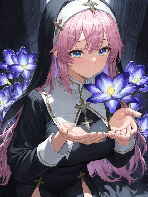Nun, Monastic Clothes, Iridescent iris,